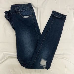 ASOS Dark Wash Distressed Skinny Jeans